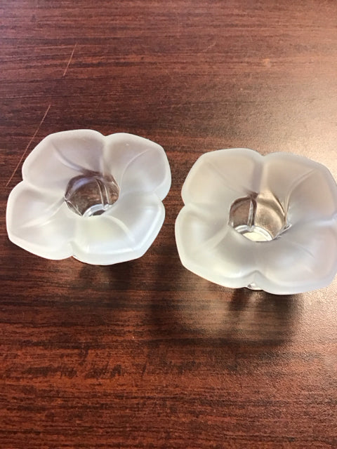 Pair Of Cristal D'Arques-Durand Light Candlesticks Florence