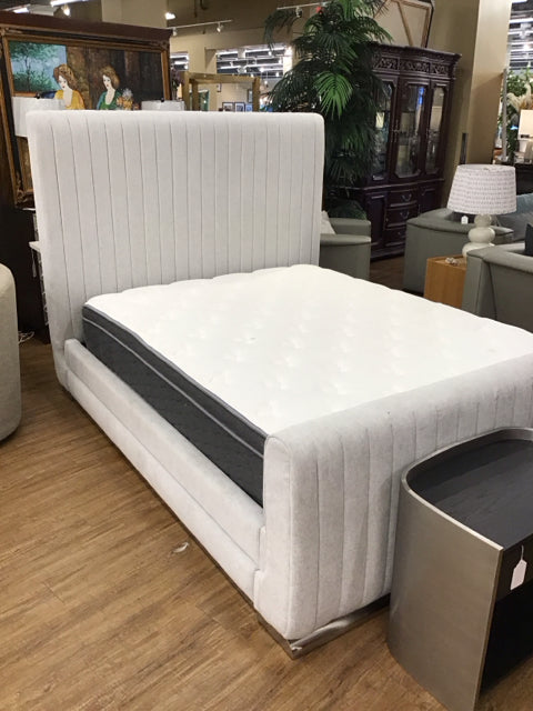 QUEEN Sunpan Upholstered Channel Tufted Bed Frame