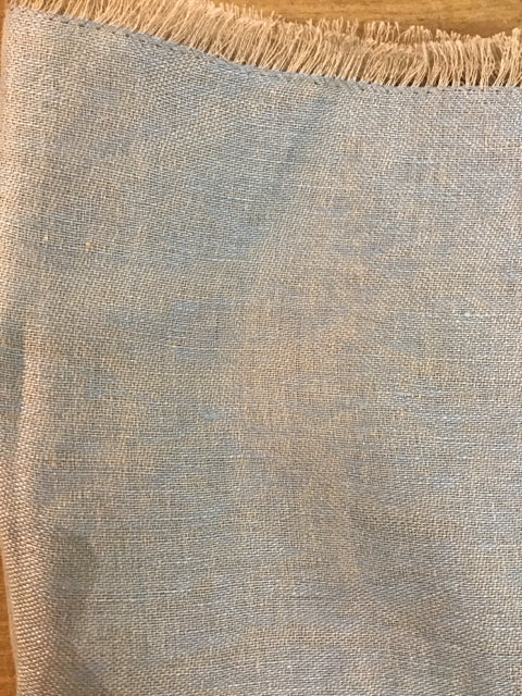 38"x38" Light Blue & Tan Table Scarf
