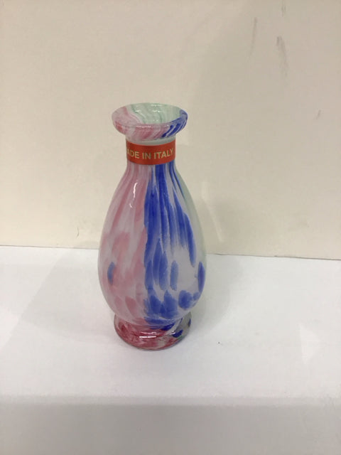 6" Murano Style Multicolor Vase