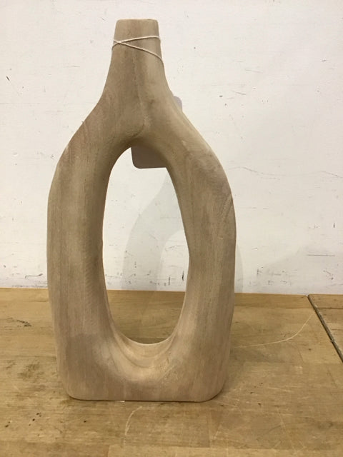 12" Wood Open Loop Vase