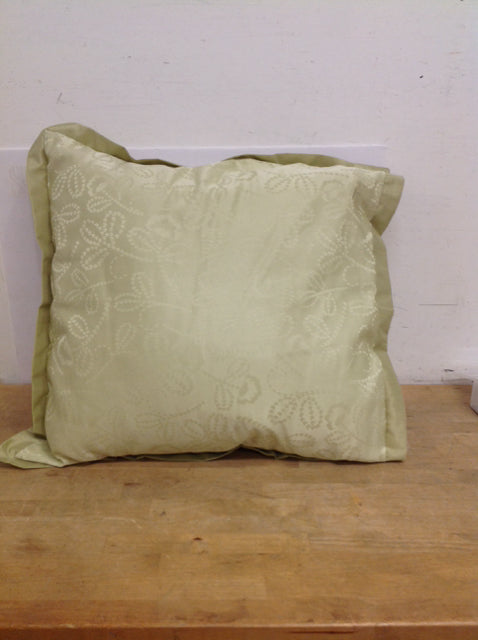 24" Citron Floral Embossed Pillow