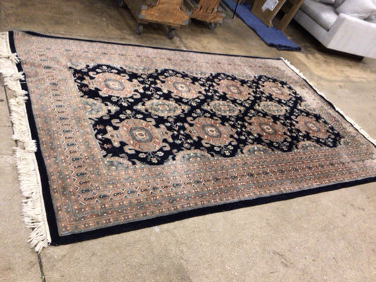 6 X 10 Blue White Fringe Rug