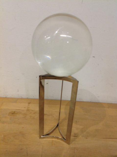 15" Glass Ball On Silver Stand