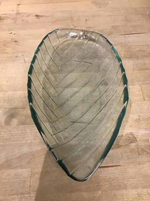 13.5" Green Art Glass Bowl