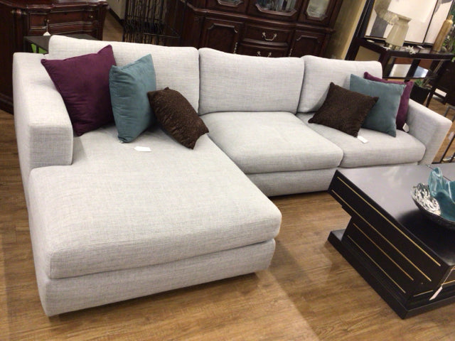 DWR Reid Grey Fabric Two PC Sectional
