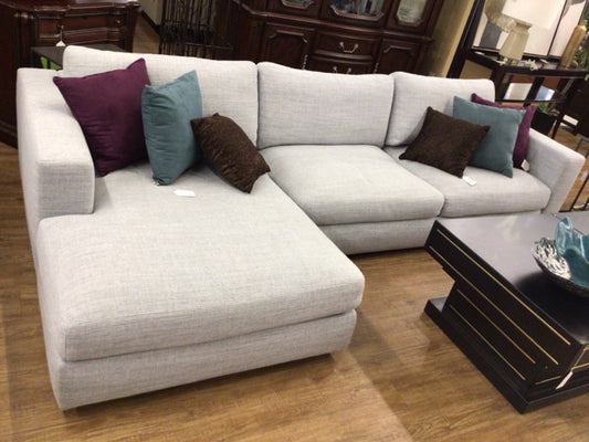DWR Reid Grey Fabric Two PC Sectional