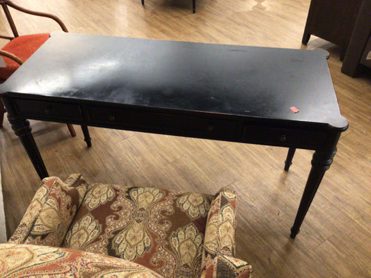 Ethan Allen Black Three Drawer Desk