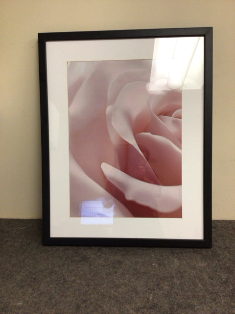 29 1/2" X 23 1/2" Pink Flower Black Framed Print