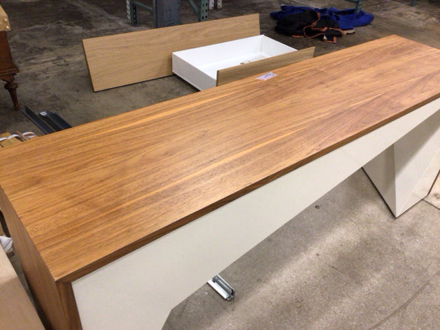 AS-IS 78 1/2" Wood/White Console Table(Marks On Top)