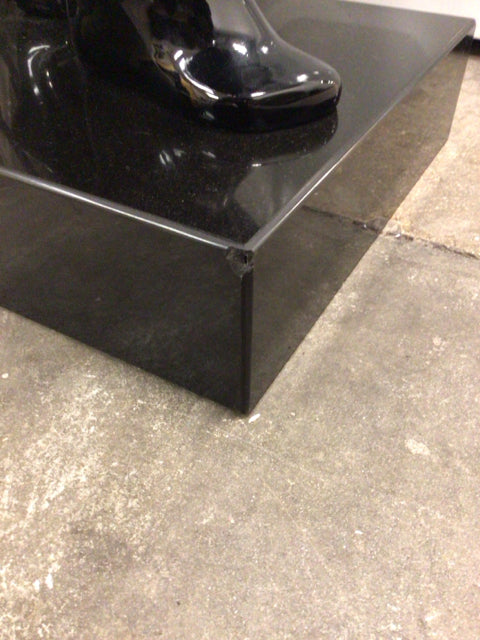 34" Botero Pirouette Style Female On Marble Base