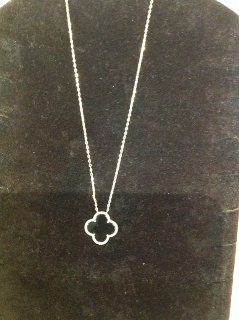 Van Cleef Style Necklace w/Paive Black Clover