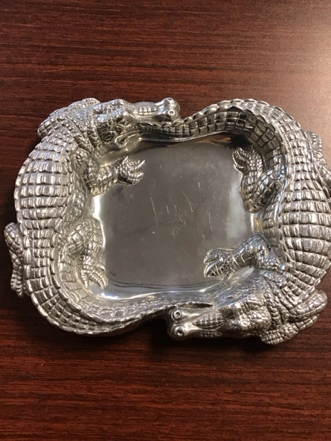 9"x7" Arthur Court Silver Alligator Tray