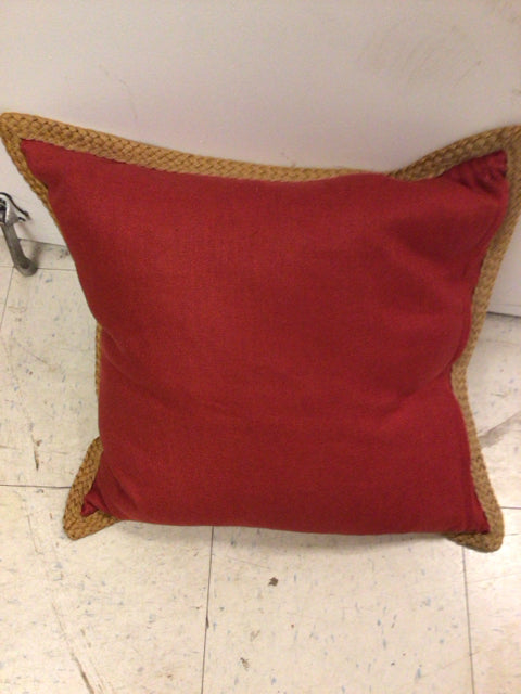 Woven Border Red Pillow