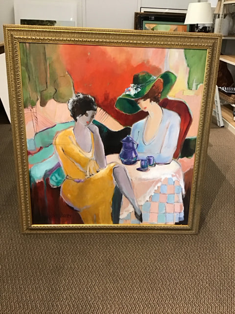 46x50 Framed "Tea Party" J De Fournier