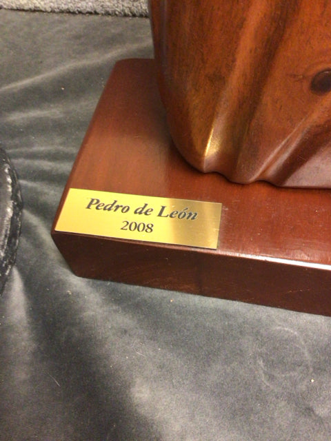 43" Pedro De Leon Wood Sculpture