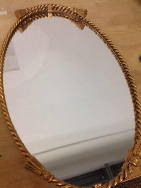 Tray- 18" Gold Rope Mirror