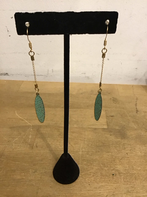 Goldtone Turquoise Dangle Earrings
