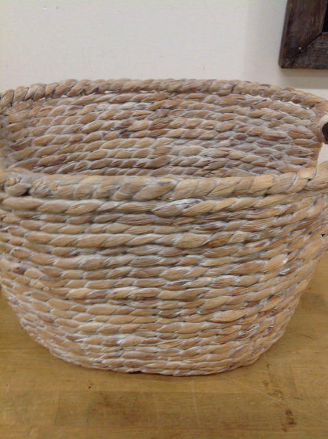 Basket- 15" White Washed Wicker