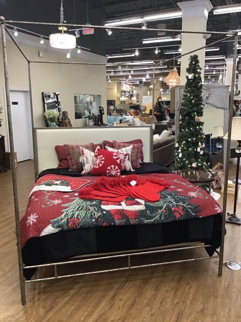 AS IS King Metal Canopy Bed "Marco" By Oly