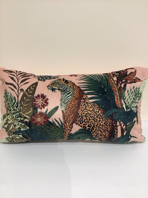 Multicolor Lumbar w/Stitched Beaded Jaguar