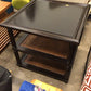 AS-IS Dark Wood & Cane Square Wood End Table