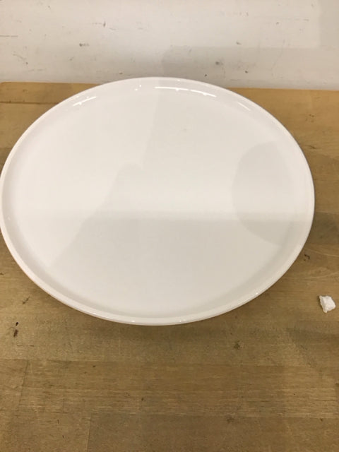 13" White Round Ceramic Tray