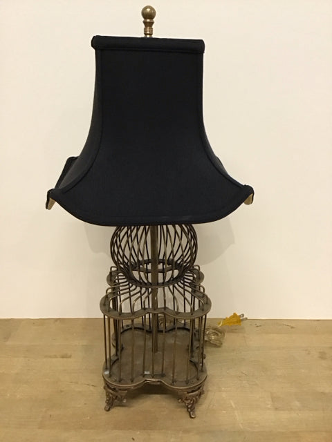17" Castillian Footed Brass Birdcage Lamp