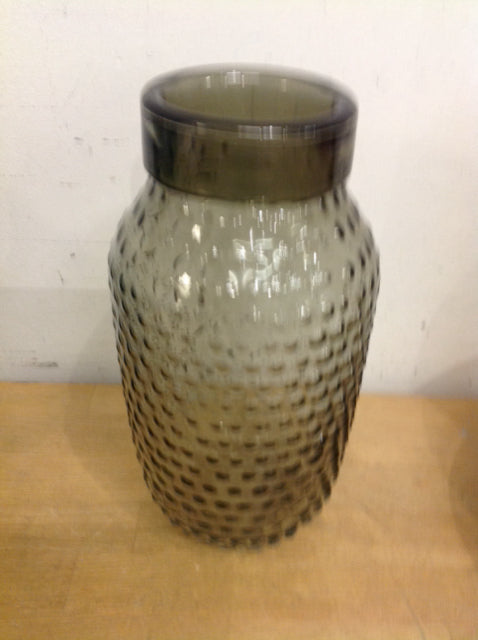 Vase- 11" Grey Glass