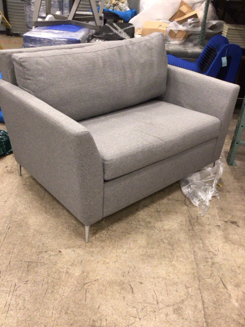 Adams Interiors Custom Grey Fabric Twin Sleeper Chair