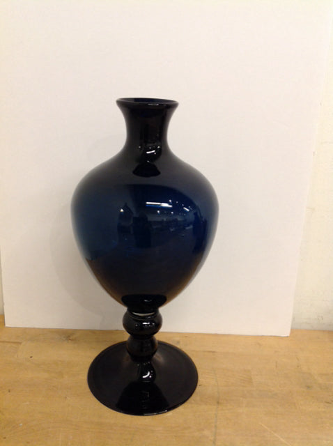 16.5" Dark Blue Glass Vase
