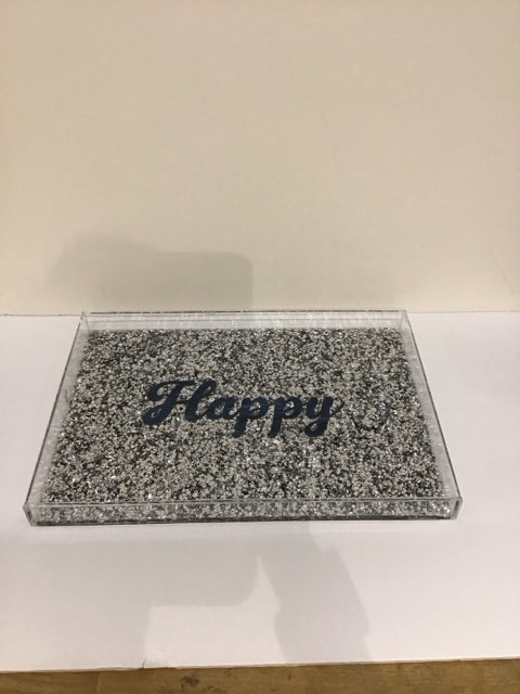 15x10 Edie Parker Brilliant Star "Happy" Tray