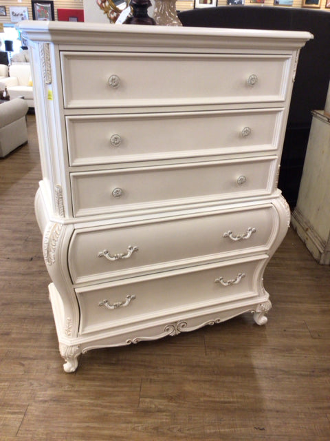 20" X 44" X 56" AS-IS Acme Furniture Chantelle Tall Chest(Top Damaged)