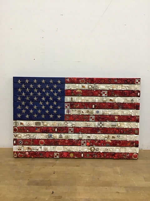 21"x32" American Flag Art By Susan David COA