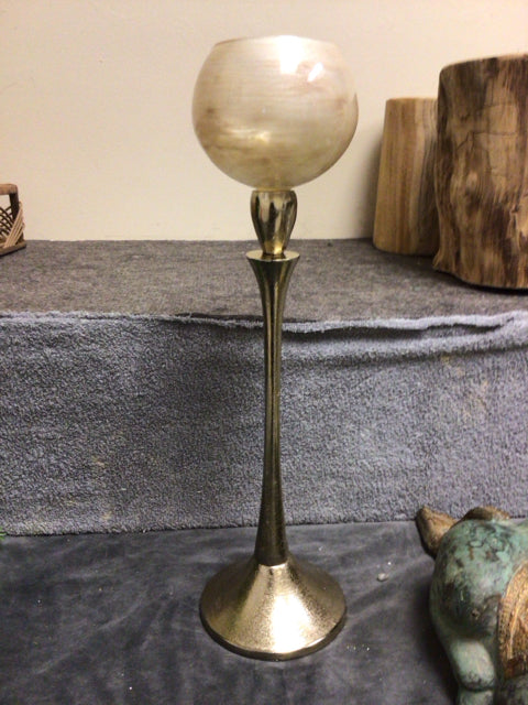 18" Gold Metal Candle Holder