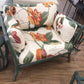 AS-IS Mcguire Floral Fabric Square Back Chair(Light Soil)