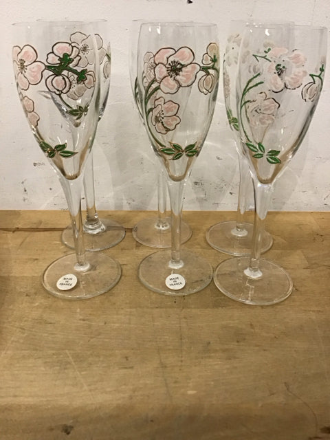 AS IS Set Of 6 Perrier Jouet Belle Epoque Champage Flutes