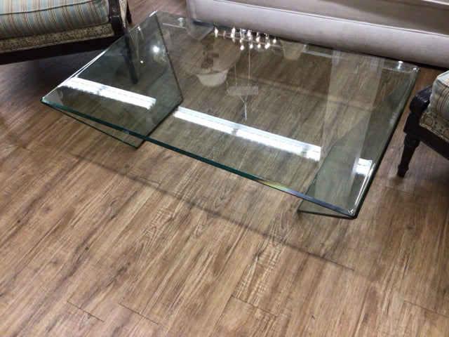 Glass Curved Coffee Table