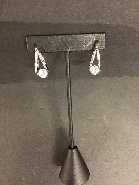 Dior Style Silver Floating Diamond Earrings