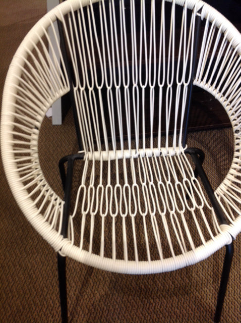 Chair- Modern Black White Basket Weave
