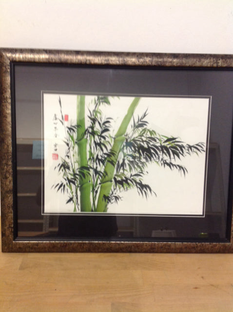 22" X 18" Signed Asian Bamboo Art