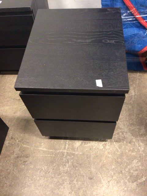 IKEA Dark Wood Two Drawer Nightstand