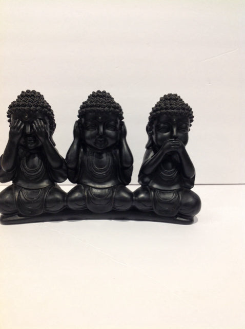 Resin" Hear, See, Speak No Evil" Black Buddhas