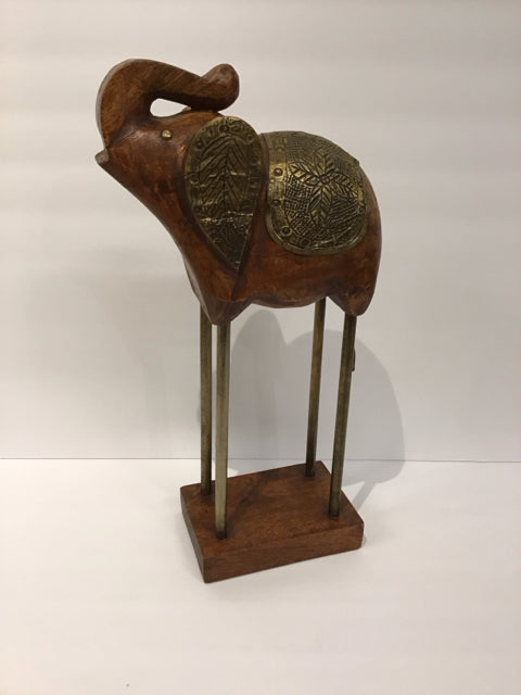 16" Wood Sculpted Elephant