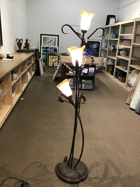 Franklin Iron Works Rustic Farmhouse Floor Lamp