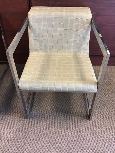 Modulaque Chrome & Beige Woven Leather Chair