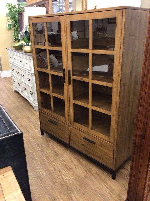Macys Gatlin Glass Front Bookcase