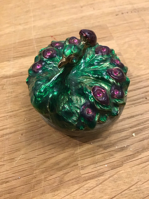 2.5" Peacock Trinket Box