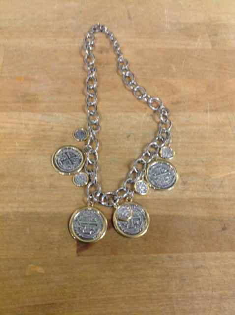 Necklace- Silver Link Coins