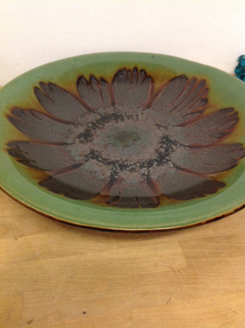 Bowl- 20" Green Glazed Pottery